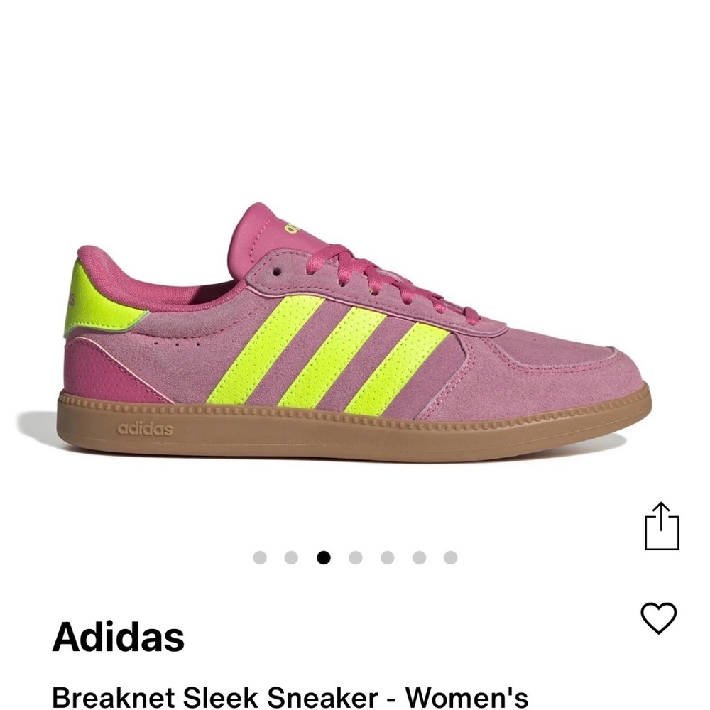 Adidas Women's Breaknet Sneakers - Pink and Yellow